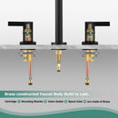 PARLOS Widespread 8 inch Bathroom Sink Faucet 3 Hole Vanity Faucet with cUPC Faucet Supply Lines, Matte Black, 1.2GPM, 1437704PD
