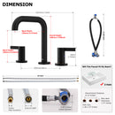 PARLOS Widespread 8 inch Bathroom Sink Faucet 3 Hole Vanity Faucet with cUPC Faucet Supply Lines, Matte Black, 1.2GPM, 1437704PD