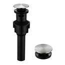 PARLOS Push and Seal Pop Up Drain Stopper with Overflow for Bathroom Sink Faucet Vessel Vanity, Brushed Nickel, 20714