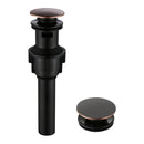 PARLOS Push & Seal Pop Up Drain Assembly Stopper for Bathroom Sink with Overflow Oil Rubbed Bronze, 20716