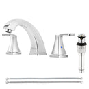 PARLOS Widespread Double Handles Bathroom Faucet with Pop Up Drain and cUPC Faucet Supply Lines, Chrome, 1.2GPM, Doris 1417201P