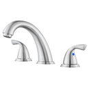 PARLOS Widespread Two Handles Bathroom Sink Faucet Brushed Nickel, 1.2GPM 1435002PD