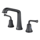 NEWATER 8 inch Widespread 2-Handle Bathroom Sink Faucet Basin Mixer Tap with Faucet Supply Lines & Metal Pop-up Drain Matte Black, 2004011