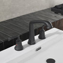 NEWATER 8 inch Widespread 2-Handle Bathroom Sink Faucet Basin Mixer Tap with Faucet Supply Lines & Metal Pop-up Drain Matte Black, 2004011