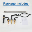 NEWATER 8 inch Widespread 2-Handle Bathroom Sink Faucet Basin Mixer Tap with Faucet Supply Lines & Metal Pop-up Drain Matte Black, 2004011