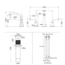 NEWATER Two Handle 8 inch Widespread Three Hole Bathroom Sink Faucet Supply Hoses Basin Faucet Mixer Tap Brushed Gold, 2004041