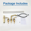 NEWATER Two Handle 8 inch Widespread Three Hole Bathroom Sink Faucet Supply Hoses Basin Faucet Mixer Tap Brushed Gold, 2004041