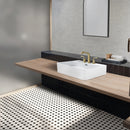 NEWATER Two Handle 8 inch Widespread Three Hole Bathroom Sink Faucet Supply Hoses Basin Faucet Mixer Tap Brushed Gold, 2004041