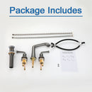 NEWATER 8 inch Widespread 2-Handle Bathroom Sink Faucet Basin Mixer Tap with Faucet Supply Lines & Metal Pop-up Drain Black Stainless, 2004051