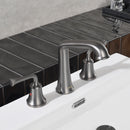 NEWATER 8 inch Widespread 2-Handle Bathroom Sink Faucet Basin Mixer Tap with Faucet Supply Lines & Metal Pop-up Drain Black Stainless, 2004051