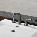 NEWATER 8 inch Widespread 2-Handle Bathroom Sink Faucet Basin Mixer Tap with Faucet Supply Lines & Metal Pop-up Drain Black Stainless, 2004051
