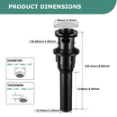 PARLOS Push and Seal Pop Up Drain Stopper with Overflow for Bathroom Sink Faucet Vessel Vanity, Brushed Nickel, 20714