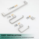 PARLOS Brass Bathroom Accessory Hareware Set 4 Pack Included Towel Bar, Hand Towel Holder, Toilet Paper Holder, Robe Hook , Brushed Nickel, Doris (2102502)