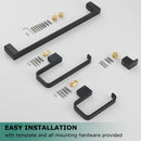 PARLOS Brass Bathroom Accessory Hareware Set 4 Pack Included Towel Bar, Hand Towel Holder, Toilet Paper Holder, Robe Hook , Matte Black, Doris (2102504)