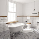 PARLOS Brass Bathroom Accessory Hareware Set 4 Pack Included Towel Bar, Hand Towel Holder, Toilet Paper Holder, Robe Hook , Matte Black, Doris (2102504)