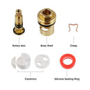 PARLOS Ceramic Stem Disc Faucet Cartridge Replacement for Bathroom Tap (1 Pair Hot & Cold), 2103201