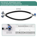 Replacement 15.75 Inch Extended Quick Connect Hose with Snap-in Buckle for PARLOS Widespread Faucet Roman Tub Filler (2109301)