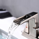 NEWATER Bathroom Sink Double Handle Waterfall Centerset Faucet Three Hole Pop Up Drain Mixer Tap Deck Mounted Brushed Nickel (26451)