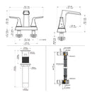 NEWATER Bathroom Sink Double Handle Waterfall Centerset Faucet Three Hole Pop Up Drain Mixer Tap Deck Mounted Brushed Nickel (26451)