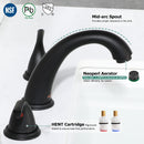 PARLOS Widespread Two Handles Bathroom Sink Faucet Matte Black (1435004PD)