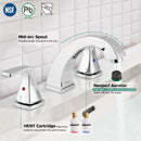 PARLOS Widespread Double Handles Bathroom Faucet with Pop Up Drain and cUPC Faucet Supply Lines, Chrome, 1.2GPM, Doris 1417201P