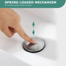 PARLOS Push and Seal Pop Up Drain Stopper with Overflow for Bathroom Sink Faucet Vessel Vanity, Brushed Nickel, 20714