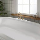 PARLOS 2-Handle Widespread High Arc Roman Bathtub Faucet Tub Filler with Valve & Faucet Supply Lines, Brushed Gold, Demeter 1436208
