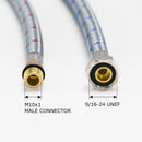PARLOS 24-Inch Faucet Supply Lines cUPC Certified with 9/16-24 UNEF Female Compression Thread x M10 Male Connector (2109201)