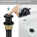 PARLOS Pop up Sink Drain Stopper with Overflow for Bathroom Sink Vessel, Matte Balck, 2104704