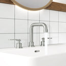 PARLOS Two-Handle Widespread Bathroom Sink Faucet Three Hole Lavatory Faucet with Metal Pop-up Sink Drain Brushed Nickel, 1436002