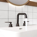 PARLOS Two-Handle Widespread Bathroom Sink Faucet Three Hole Lavatory Faucet with Metal Pop-up Sink Drain Oil Rubbed Bronze, 1436003