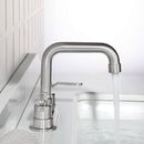 NEWATER Two-Handle 4 Inch Centerset Bathroom Sink Faucet with Metal Pop-up Sink Drain Lavatory Faucet Mixer Tap Deck Mounted Brushed Nickel (3002031)