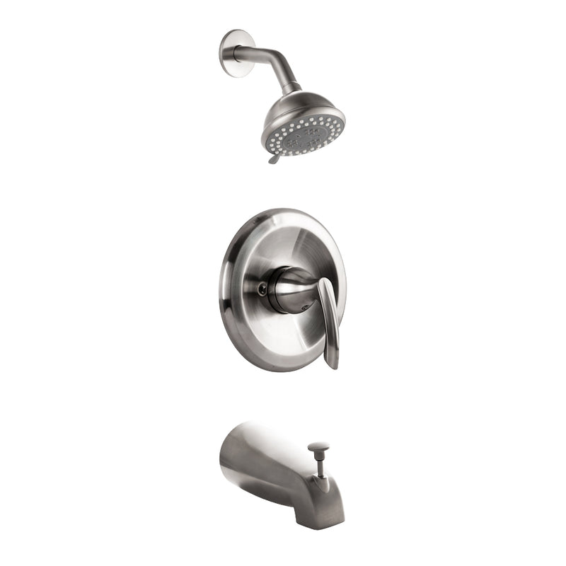 NEWATER Brushed Nickel Tub and Shower Trim Kit Single-Handle Faucet Set Pressure balancing shower system (401101-2)