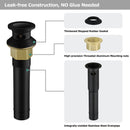 PARLOS Pop up Sink Drain Stopper with Overflow for Bathroom Sink Vessel, Matte Balck, 2104704