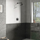 NEWATER Black Dual Function Shower Faucet Set with Tub Spout，Shower Trim Kit(Valve Included) with 8 Inch shower head,Rain Mixer Shower System Wall Mounted Fixtures Rainfall Shower Combo Set(1001011)