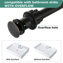 PARLOS Push & Seal Pop Up Drain Assembly Stopper for Bathroom Sink with Overflow Oil Rubbed Bronze, 20716