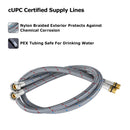 PARLOS 24-Inch Faucet Supply Lines cUPC Certified with 9/16-24 UNEF Female Compression Thread x M10 Male Connector (2109201)