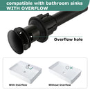 PARLOS Push and Seal Pop Up Drain Stopper with Overflow for Bathroom Sink Faucet Vessel Vanity, Matte Black, 20861