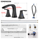 PARLOS 2-Handle Widespread Waterfall Roman Bathtub Faucet Tub Filler, Matte Black (1434204)