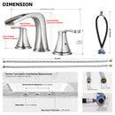 PARLOS 2-Handle Widespread Waterfall Roman Bathtub Faucet Tub Filler, Brushed Nickel (1434202)