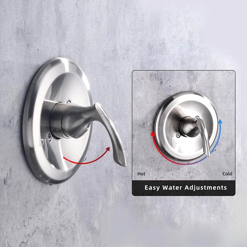 NEWATER Brushed Nickel Tub and Shower Trim Kit Single-Handle Faucet Set Pressure balancing shower system (401101-2)