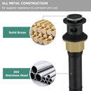 PARLOS Pop up Sink Drain Stopper with Overflow for Bathroom Sink Vessel, Matte Balck, 2104704