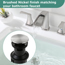 PARLOS Push and Seal Pop Up Drain Stopper with Overflow for Bathroom Sink Faucet Vessel Vanity, Brushed Nickel, 20714
