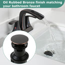 PARLOS Push & Seal Pop Up Drain Assembly Stopper for Bathroom Sink with Overflow Oil Rubbed Bronze, 20716