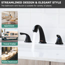 PARLOS Widespread Two Handles Bathroom Sink Faucet Matte Black (1435004PD)