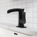 PARLOS Waterfall Bathroom Faucet with Swivel Spout, Single Handle Vanity Sink Faucet, Single Hole Basin Mixer Tap with Water Supply Lines, Matte Black, 1437904PD