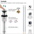 PARLOS Bathroom Sink Faucet with Pull Out Sprayer, Widespread Pull Down Bathroom Faucet with 360 Swivel Spout, 3 Hole Vanity Sink Mixer, Chrome, 1.2 GPM, 1439001P