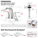 PARLOS 2 Handles Centerset Bathroom Sink Faucet Brass Waterfall Spout with All Metal Pop-up Drain and Faucet Supply Lines, Chrome, 1.2GPM, Doris 1406801P