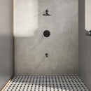 NEWATER Black Dual Function Shower Faucet Set with Tub Spout，Shower Trim Kit(Valve Included) with 8 Inch shower head,Rain Mixer Shower System Wall Mounted Fixtures Rainfall Shower Combo Set(1001011)