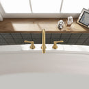 PARLOS 2-Handle Widespread High Arc Roman Bathtub Faucet Tub Filler with Valve & Faucet Supply Lines, Brushed Gold, Demeter 1436208